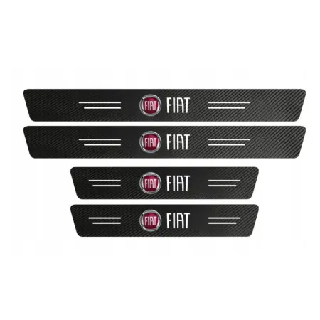Naklejki Ochronne na Progi FIAT– Carbon Look z Logo FIAT- zestaw 4 sztuk